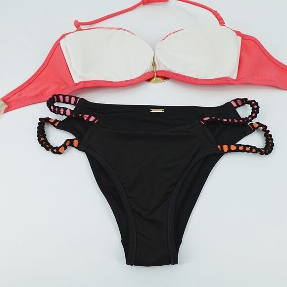 Victorias Secret Bikini Set Women Small Bandeau Strappy Sand Dollar Medallion - Picture 7 of 15